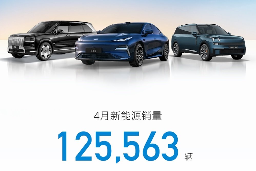 吉利汽車(chē)4月新能源銷(xiāo)量125,563輛 新能源占比達(dá)總銷(xiāo)量54%