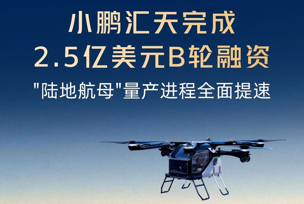 小鵬匯天完成2.5億美元B輪融資 飛行汽車量產(chǎn)工廠計劃四季度竣工 小鵬匯天完成2.5億美元B輪融資 飛行汽車量產(chǎn)工廠計劃四季度竣工