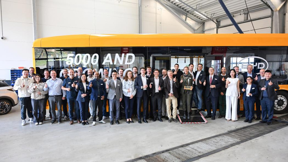 比亞迪歐洲第5000臺(tái)大巴下線