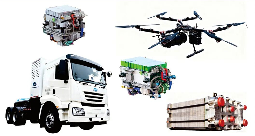 中科華悅氫能總部研發及氫燃料電池生產基地項目（圖為部分應用領域產品展示）