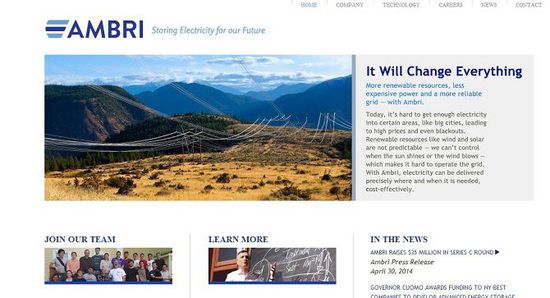 液態(tài)金屬電池初創(chuàng)公司Ambri獲得C輪融資3500萬美元
