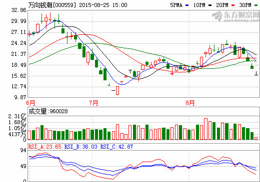 萬向錢潮：2015中報凈利潤4.49億 同比增長28%