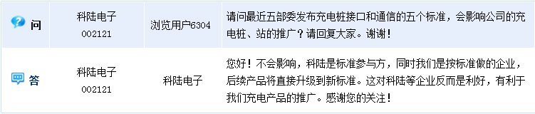 科陸電子:充電樁新國標有利產品推廣 科陸電子:充電樁新國標有利產品推廣