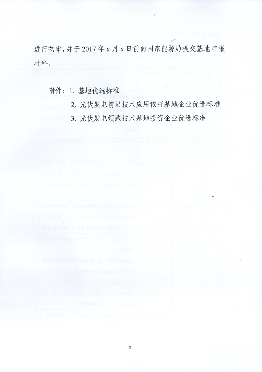 國家能源局：關(guān)于征求2017年建設(shè)光伏先進(jìn)示范基地意見的函