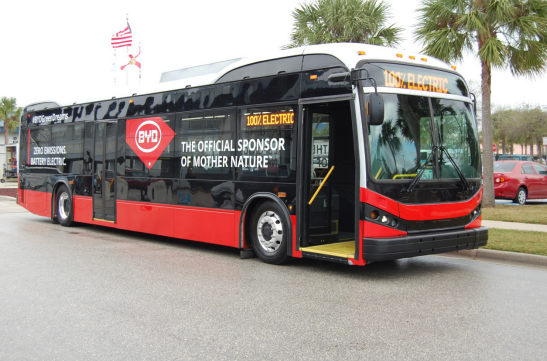 在美國運營的比亞迪純電動大巴 在美國運營的比亞迪純電動大巴