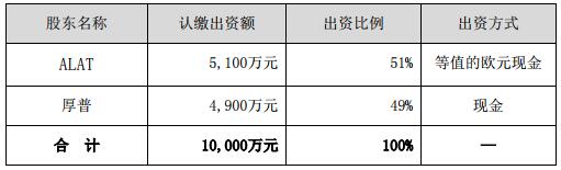 合資公司各方出資金額、比例及方式如下