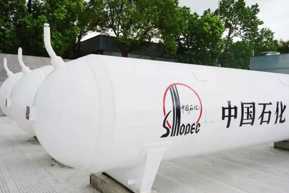 ▲三個儲氫罐 圖片來源：中國石化浙江石油