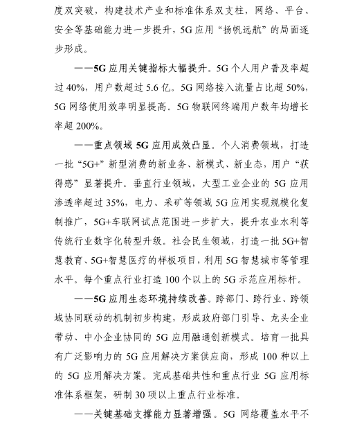 《5G應(yīng)用“揚(yáng)帆”行動(dòng)計(jì)劃(2021-2023年)》 《5G應(yīng)用“揚(yáng)帆”行動(dòng)計(jì)劃(2021-2023年)》