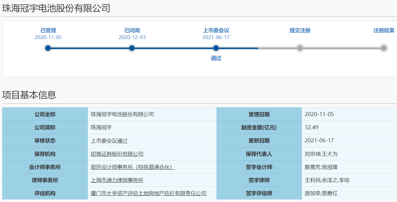 珠海冠宇,科創板,聚合物鋰電池