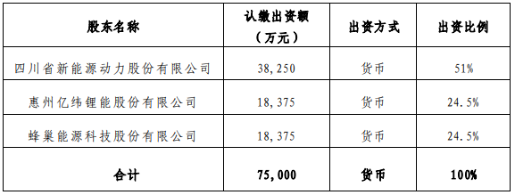 各股東方出資及股權比例情況