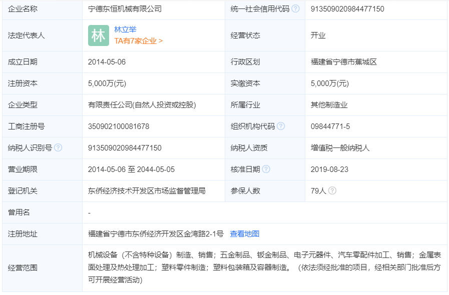 寧德東恒機械有限公司