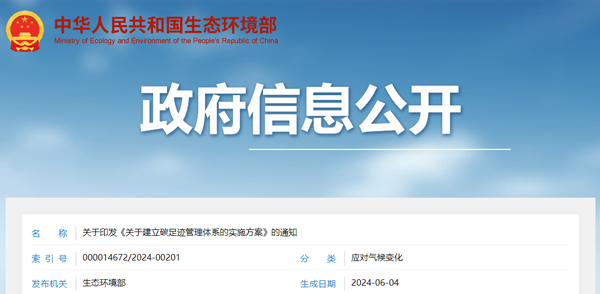 關于建立碳足跡管理體系的實施方案