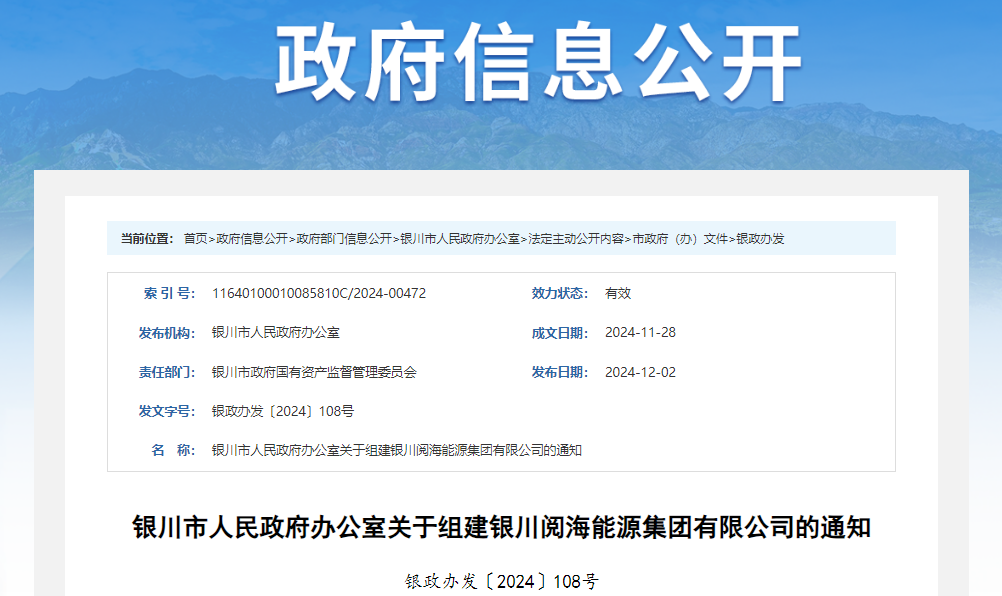 銀川閱海能源集團有限公司 銀川閱海能源集團有限公司