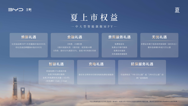 引領中大型智能MPV新趨勢！比亞迪夏售價24.98萬元起