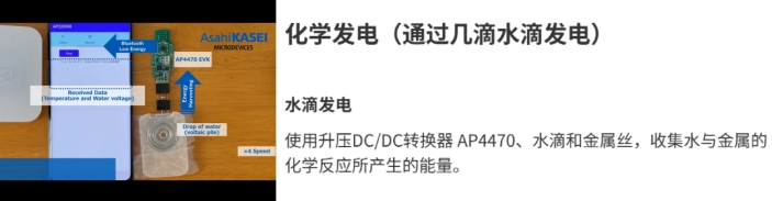 用幾滴水滴發電的應用演示